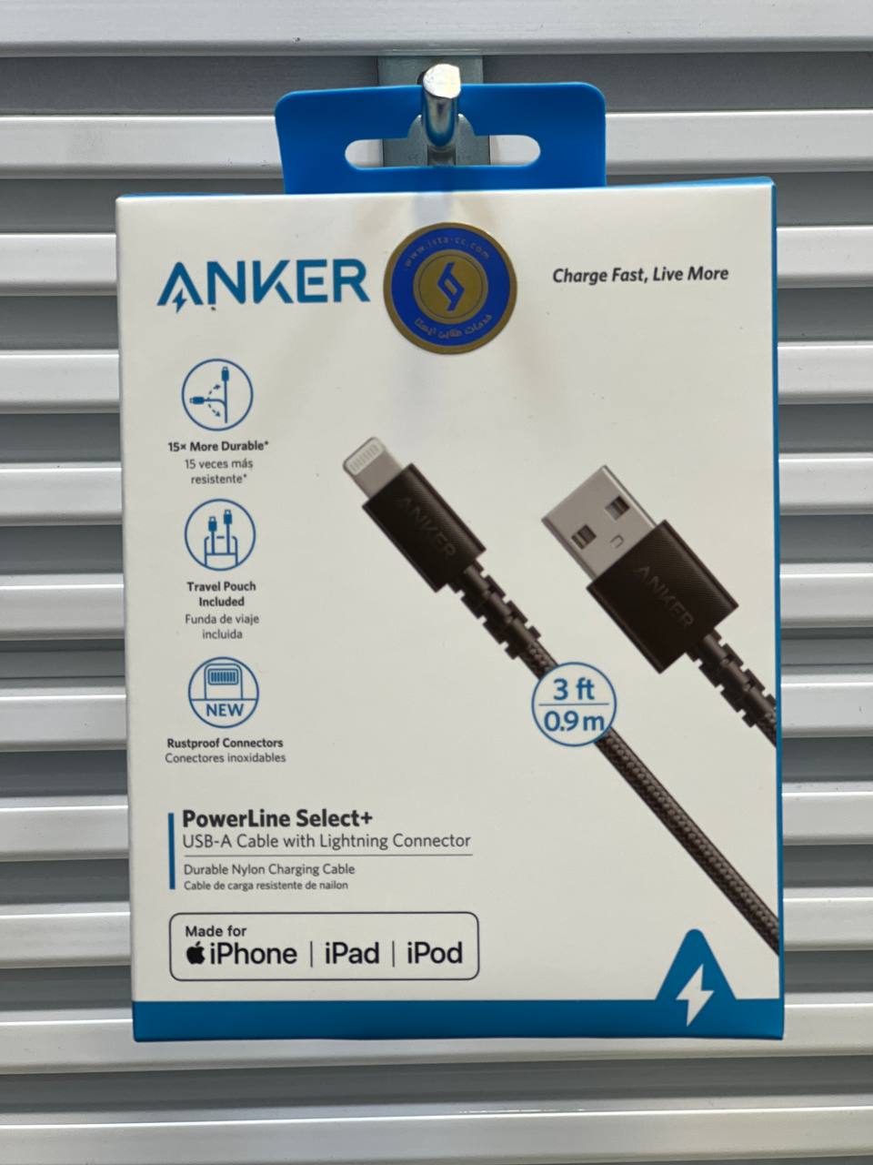 کابل تبدیل USB به لایتنینگ انکر مدل A8012 طول 0.9 متر ا Anker A8012 USB To Lightning Cable 90cm